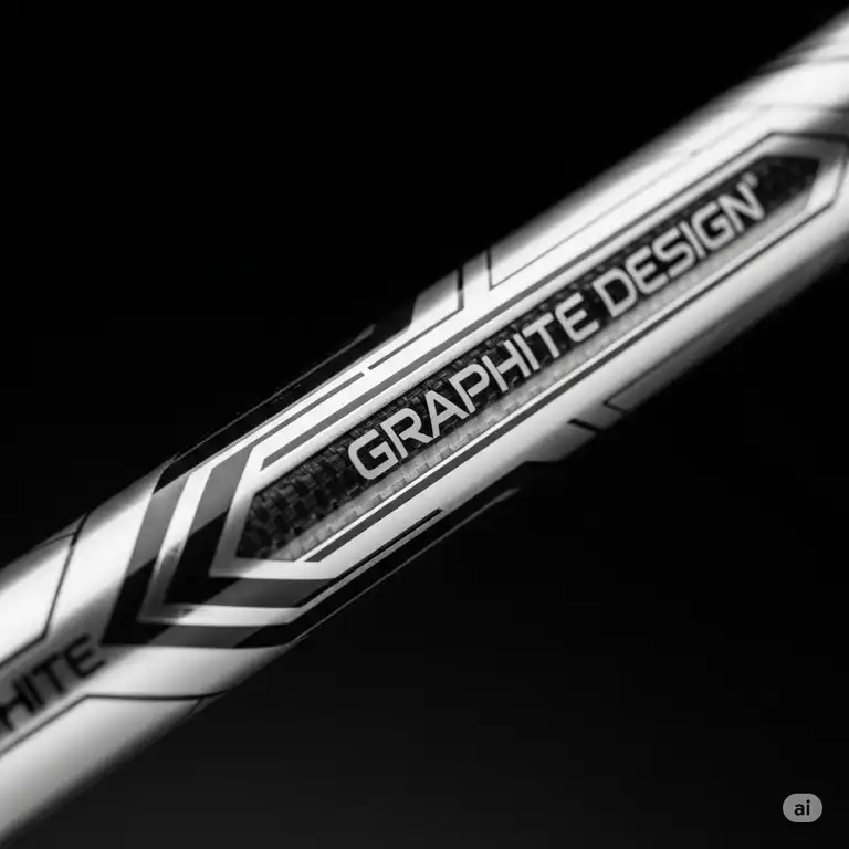 Close-up of a premium graphite design golf shafts, showcasing its sleek construction for enhanced club performance.