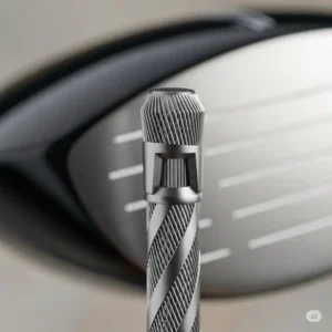 Close-up view of the secure connection between a golf clubhead and a precision-engineered **steel fiber golf shafts**.