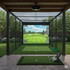 Transform your backyard with a dedicated outdoor golf simulator for ultimate golfing enjoyment. 