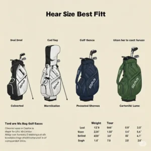 Visual comparison illustrating different sizes of golf bags to help choose the best fit for a best golf bag.