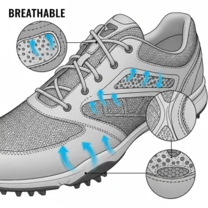 Keep your feet cool with the best spikeless golf shoes, featuring breathable materials for ventilation.