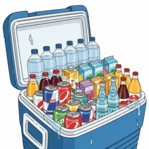 A portable golf bag cooler with carrying straps or handles, emphasizing its ease of transport around the golf course.