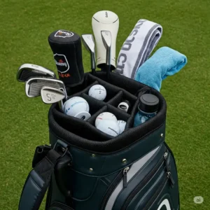 Golf bag filled with essential accessories, emphasizing its storage capacity and convenience for golfers looking for the best golf bag.