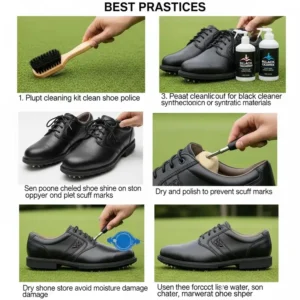 Tips for cleaning and maintaining black golf shoes to ensure their longevity.
