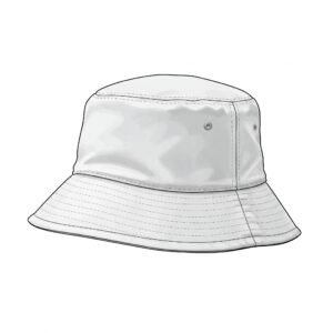 Close-up illustration of a white golf bucket hat isolated on a clean background.