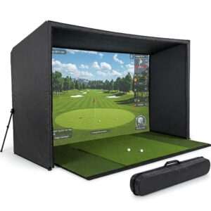 "Close-up of a durable impact golf simulator screen."