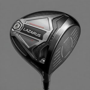 Close-up illustration of a Lazarus Golf Clubs driver, highlighting its sleek design and powerful technology.