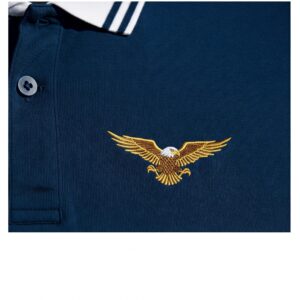 usa golf shirt with an embroidered eagle logo.