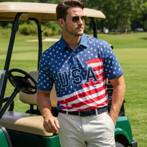 Men's style usa golf shirt for on and off the course.