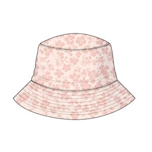 Illustration of a women's golf bucket hat with a subtle floral pattern.