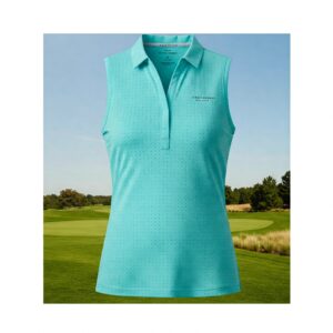 Women's sleeveless greg norman golf shirts in a modern design.