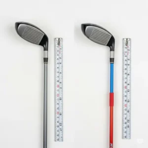 "Side-by-side comparison of a golf club before and after a golf club shaft extension, highlighting the added length."