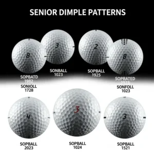 "Visual comparison of various golf ball dimple patterns, highlighting aerodynamic designs found in top-rated golf balls for seniors."