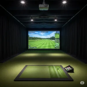 Optimal lighting setup for a DIY golf simulator enclosure for clear projection.