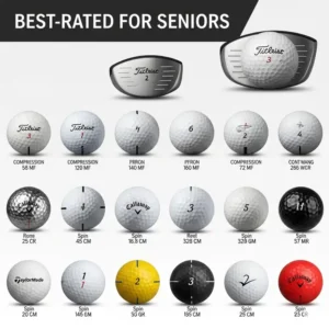 "Infographic illustrating potential distance gains and improved accuracy for senior golfers using specially designed golf balls, which are best rated golf balls for seniors."