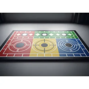 Golf chipping mat featuring various target zones to improve accuracy and consistency in your short game.