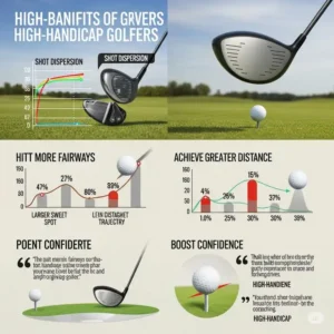 A selection of top-rated models, showcasing the best golf drivers for high handicappers in 2025, with different designs and brands.