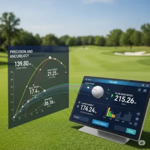 A graphic representation showing the precision and accuracy of a best launch monitors for golf in tracking ball flight path and club head data.