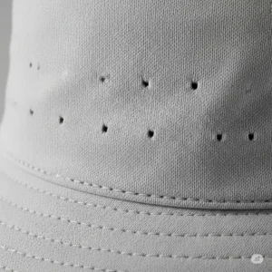 Close-up of the breathable, moisture-wicking fabric of a golf bucket hat mens, highlighting its comfort features for golfers.