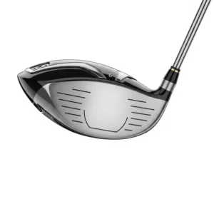 Close-up of a modern ladies lefty golf driver with a lightweight shaft and large sweet spot, designed for maximum distance and forgiveness for left-handed swings.