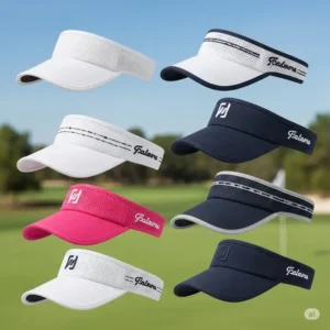 Assortment of women's golf visors, ideal for keeping sun out of eyes while maintaining a cool feel during a game.
