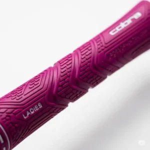 Detailed image of the ergonomic grip on Cobra ladies golf irons, designed for comfortable handling and enhanced control.