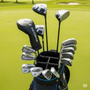A golfer's hands properly gripping the handle of a mens lefty golf club, emphasizing correct technique.