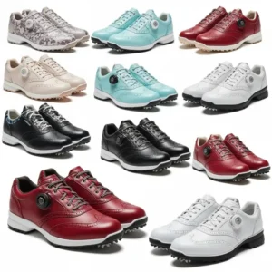 Collection of stylish and modern best female golf shoes in various colors, perfect for the fashion-conscious golfer.