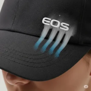 Close-up of a women's golf hat showcasing breathable, moisture-wicking fabric for comfort in warm weather.