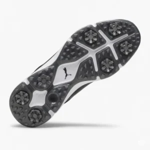 Sole of Puma women's golf shoes demonstrating advanced traction patterns for optimal grip and stability during your swing.