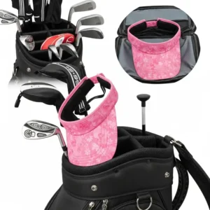 A lightweight womens golf visor being easily packed into a golf bag or travel luggage, demonstrating its portability.
