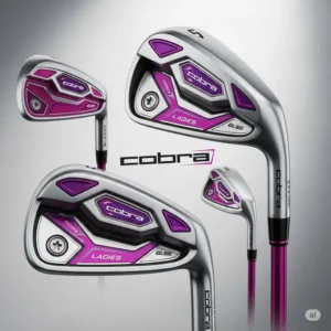Image showcasing the sleek and modern aesthetic design of Cobra ladies golf irons, combining performance with a stylish look.