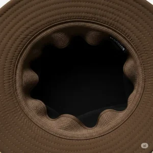 Interior shot of a golf bucket hat mens, revealing the comfortable and sweat-absorbing inner band designed for long rounds on the course.