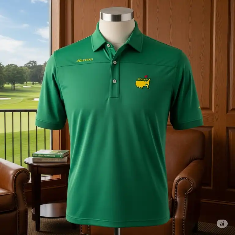 A stylish men's masters tournament golf shirts in a classic polo style, perfect for the green or clubhouse.