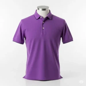 purple polo golf shirt on a mannequin.