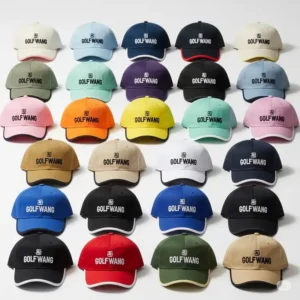A collection of different color variations for the Golf Wang golf hat, showing the range of available options.