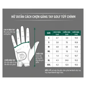 An illustration of a hand measurement guide to help customers find the perfect fit for their custom golf gloves.