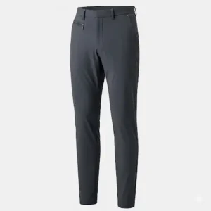  Front view of slim-fit golf pants highlighting the tapered leg and modern silhouette.
