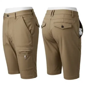 Image of the deep, functional pockets on the front and back of the slim-fit golf pants.