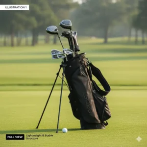 Full view of the Ghost stand bag, highlighting its lightweight structure and stability, a key point in this ghost golf bag review.