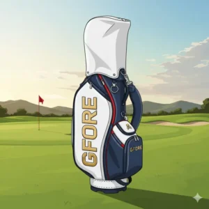 Full view of a G/FORE tour bag design, emphasizing the classic, sophisticated aesthetic of the gfore golf bags.