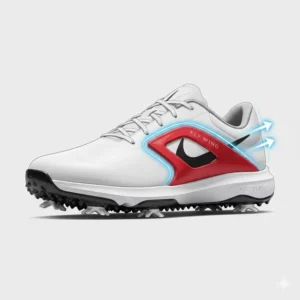 Illustration highlighting the Fly Wing stability feature on the lateral side of the scottie scheffler golf shoes. 