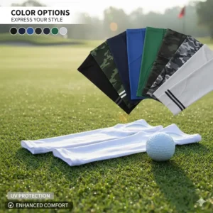 Collection of different colors and styles of premium golf sleeves, including black and blue, available for purchase.