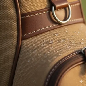 Texture of the high-quality, water-resistant canvas material used for shapland golf bags.