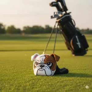 A humorous, animal-themed novelty putter headcover, illustrating a fun way to customize your golf bag.