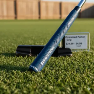 Golf club putter with a large, oversized putter grip, which typically has a specialized and higher replacement cost affecting how much does it cost to regrip golf clubs.