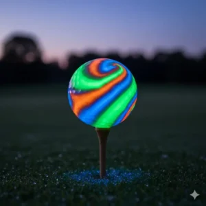 A single golf ball stuck in the rough grass with the joke message, "If found, please hit better than the owner," one of the most popular funny golf balls.