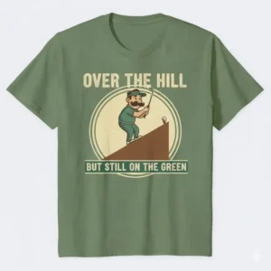 A vintage style design perfect for dad jokes on funny golf tee shirts.