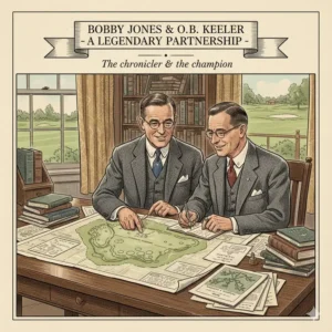 A photograph of Bobby Jones golf legend with his close friend and sportswriter O.B. Keeler, who chronicled his career.
