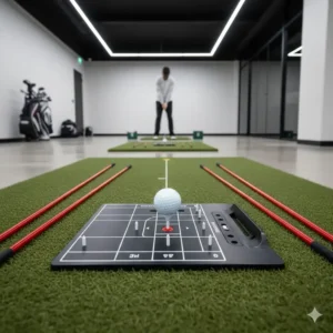 Golf alignment rods and swing path aids as effective home golf training accessories.